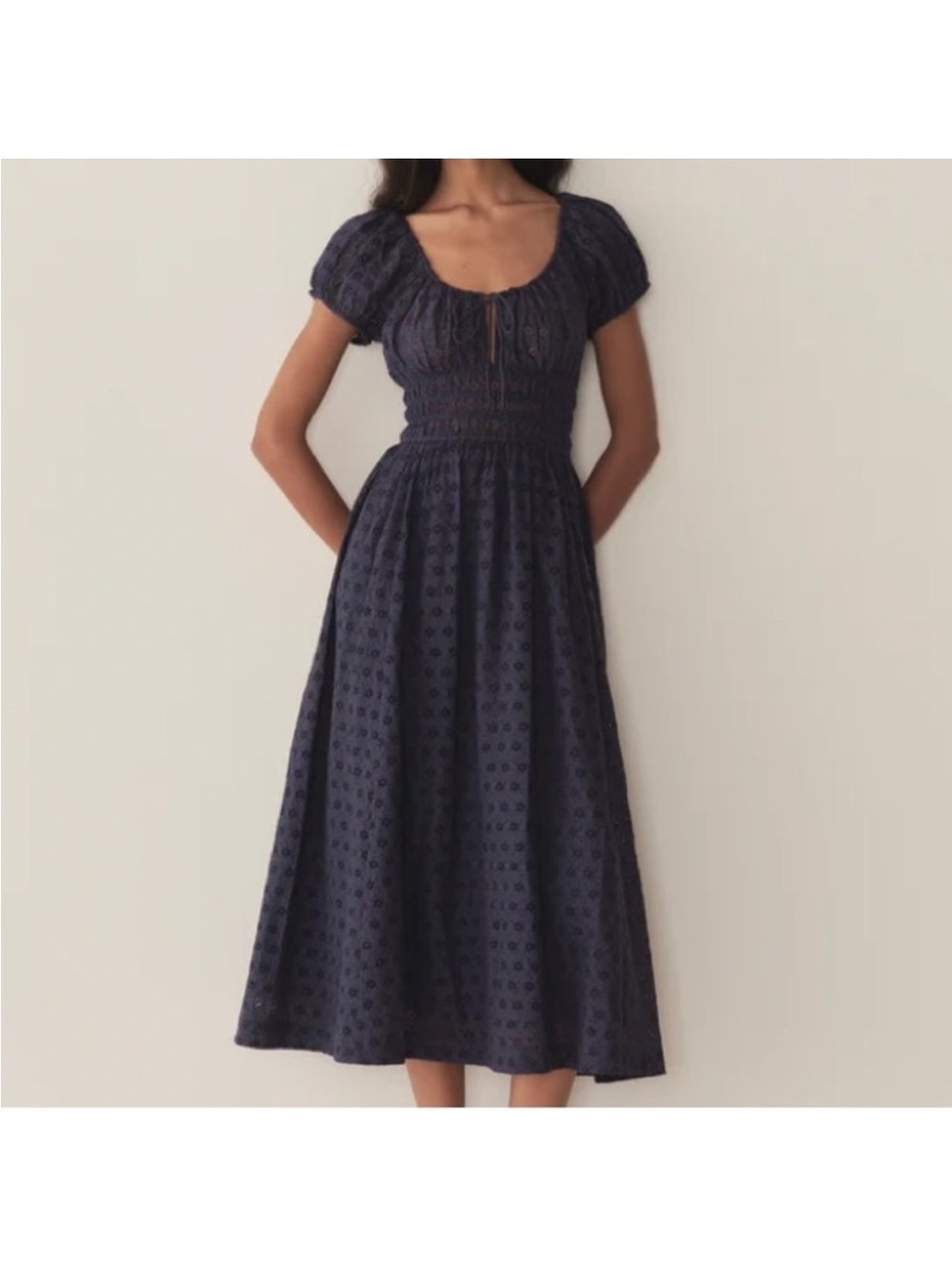 Doen NWT Quinn Dress - Navy Eyelet, XS